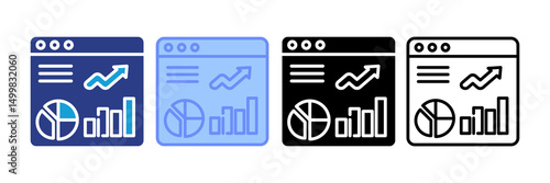 Analytics Dashboard Icon Set Multiple Style Collection