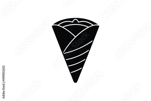Delicious crepe silhouette sweet treat dessert food icon