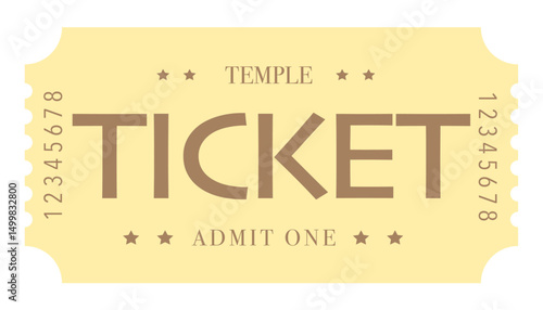 Admit one ticket, ticket	