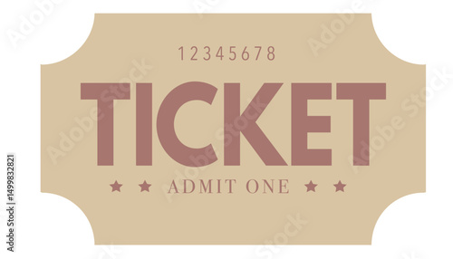 Admit one ticket, Vintage ticket	