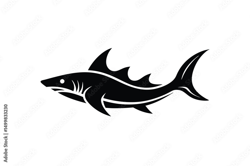 Obraz premium Powerful shark silhouette ocean predator marine life
