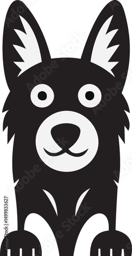 "Playful Dog Face Silhouette"