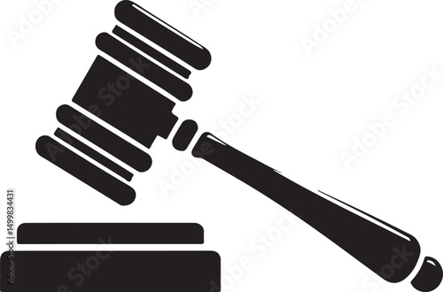 judge hammer silhouette vector illustration. justice gavel silhouette vector
