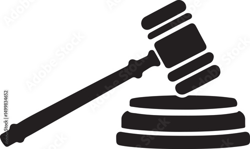 judge hammer silhouette vector illustration. justice gavel silhouette vector
