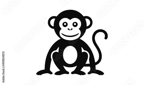 vector monkey, silhouette monkey