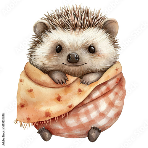 Cozy Hedgehog Autumn Blanket.