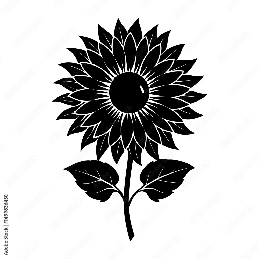 Fototapeta premium Sunflower Silhouette vector illustration