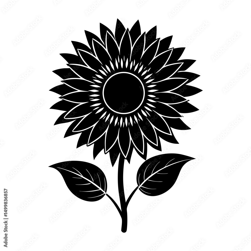 Fototapeta premium Sunflower Silhouette vector illustration