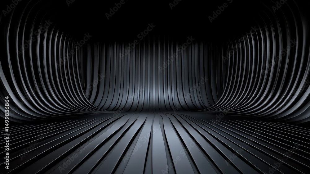 Naklejka premium Elegant Black Abstract Background with Wooden Floor and Soft Light