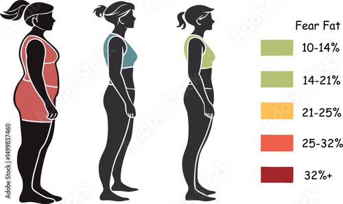 Visual Guide to Body Fat Percentage Levels in Women