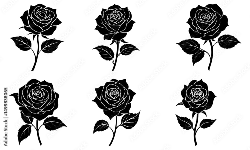 custom made wallpaper toronto digitalRose Silhouette vector illustration