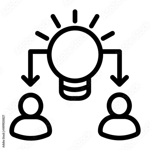 An icon representing innovative ideas and problem-solving. Ideal for creativity, brainstorming sessions, business solutions, and innovation strategies. (Outline Style)