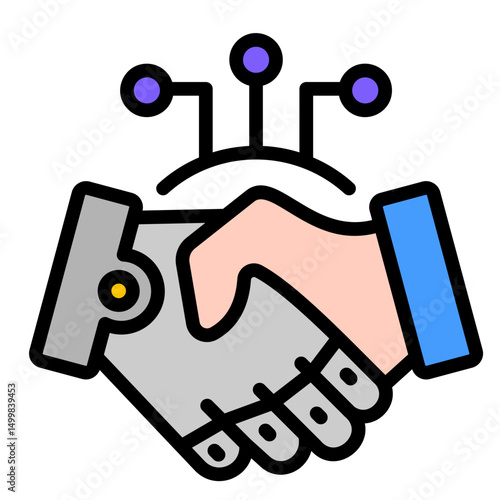 Human Ai Alliance  Icon Element For Design	