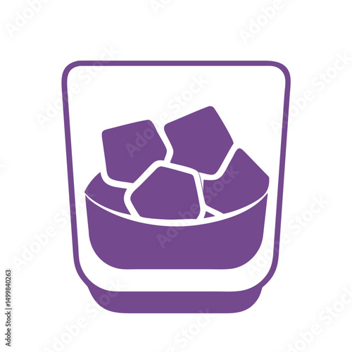Rocks Glass with Ice Cubes – Vector Drink Icon

