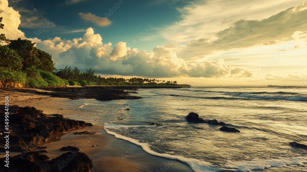 Obraz premium View of Nusa Dua beach in southern Bali, Indonesia.