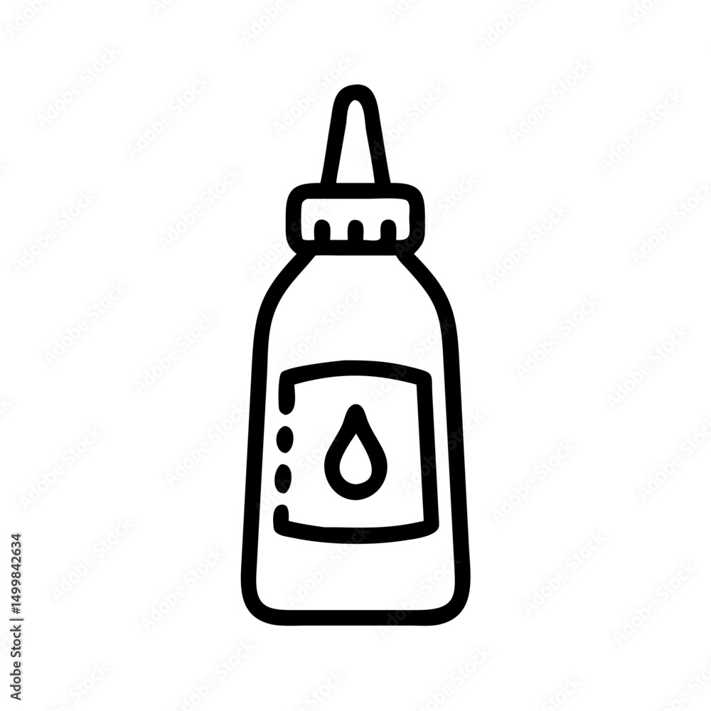 Outline Icon of Glue Bottle with Drop Symbol Outline Icon of Glue Bottle with Drop Symbol
