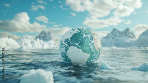 Glacial scene of earth amidst arctic landscape.