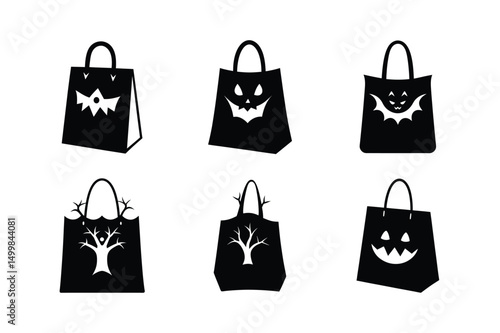 Halloween sopping Bag silhouette vector bundle  illustration, Halloween sopping Bag silhouette 