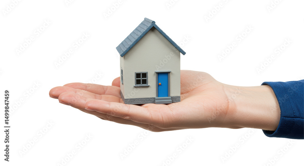 Isolated House on Hand Isolated House on Hand