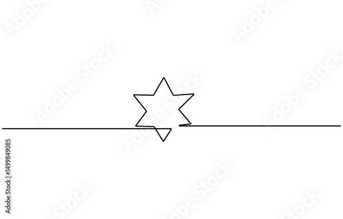 Line star one continuous line drawing design vector, hand draw doodle stars illustration in continuous line arts style vector, Hand giving star continuous line drawing rating symbol.