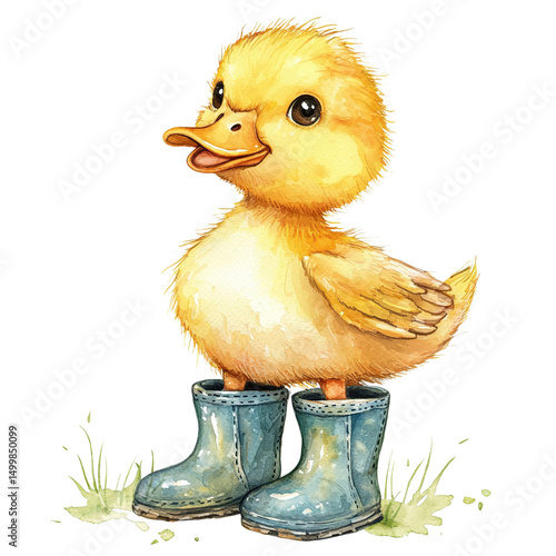 Cute Duckling in Boots.