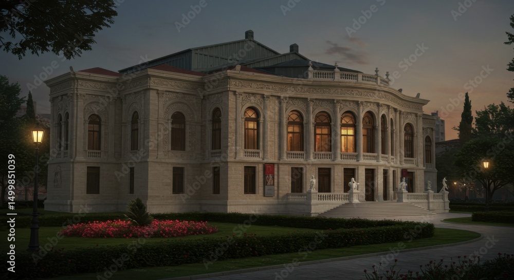 Obraz premium Izmir State Opera House: Curved Facade Rendering