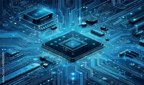computer motherboard  background vector .