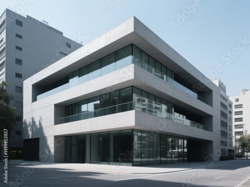 Modern Office Building with Glass Facade