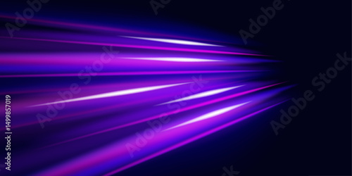 Panoramic high-speed technology concept with abstract light trails and glowing neon colors in blue, yellow, and orange, representing the rapid motion and energy in a futuristic environment.
