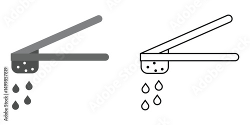 Lemon squeezer icons. Lemon squeezer vector fill and outline symbol on white background. Vector illustration.