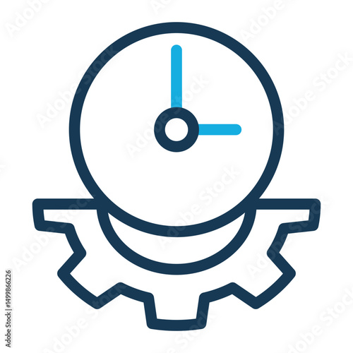 An icon symbolizing effective time management. Ideal for productivity, business planning, scheduling, and task prioritization. (Color Outline Style)

