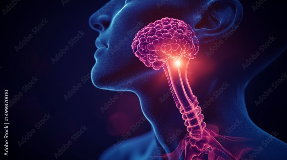Medical Illustration of Swollen Lymph Nodes and Inflammation Medical Illustration of Swollen Lymph Nodes and Inflammation