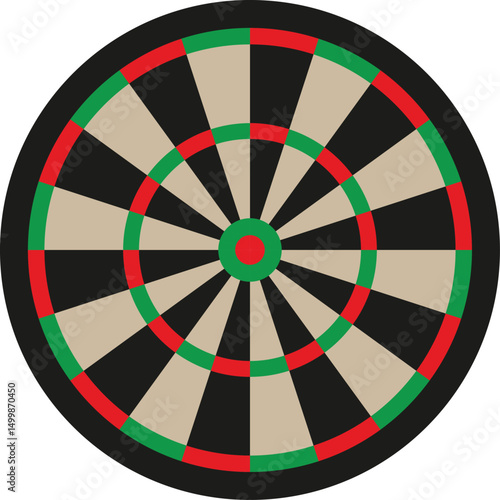 Simple dartboard isolated on background