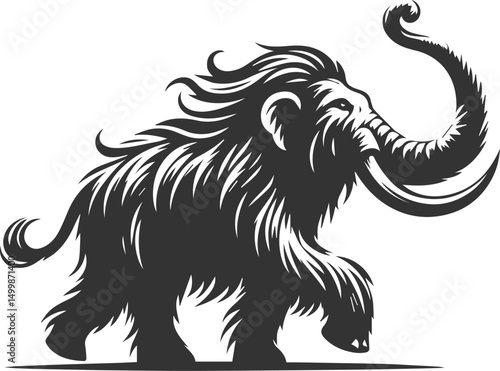 Wild animal mammoth vector silhouette