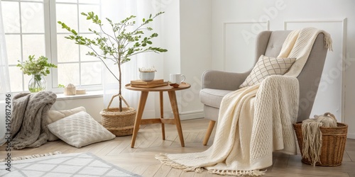 Cozy Reading Nook with Armc...