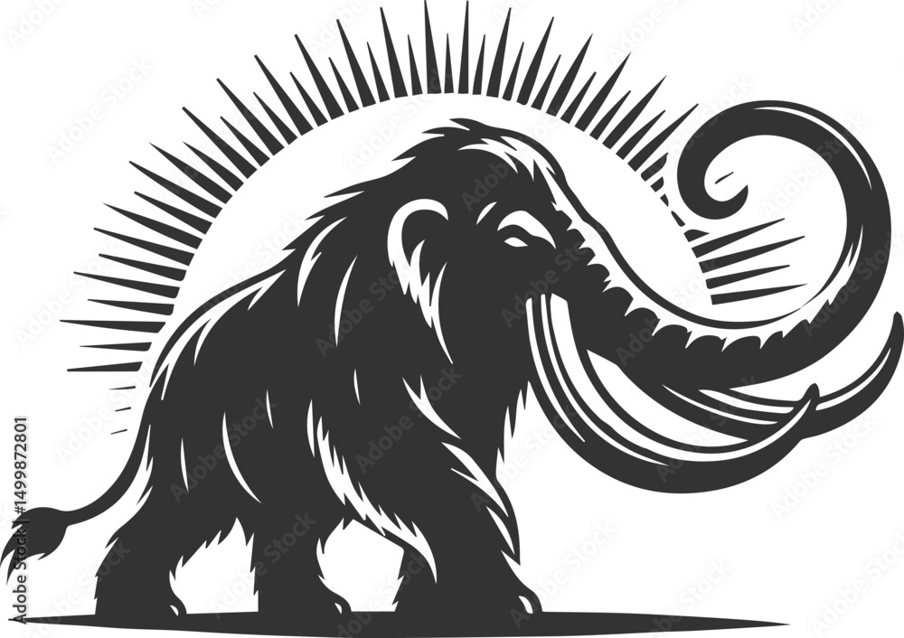 Obraz premium Wild animal mammoth vector silhouette