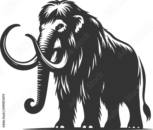Wild animal mammoth vector silhouette