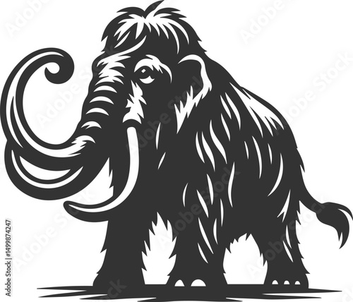 Wild animal mammoth vector silhouette