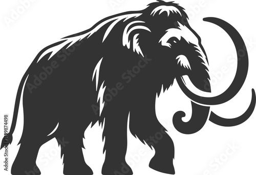 Wild animal mammoth vector silhouette