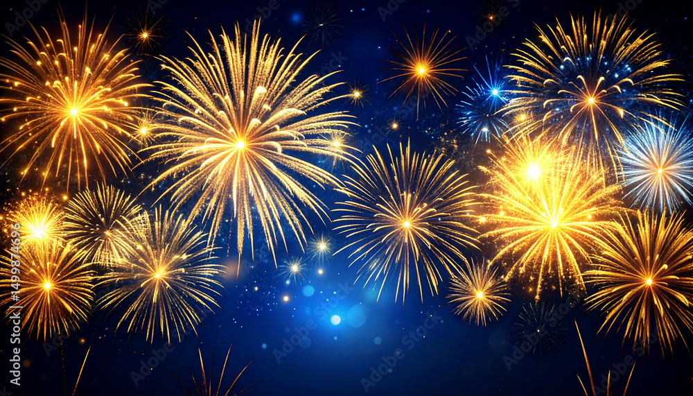 Naklejka premium fireworks on the night sky