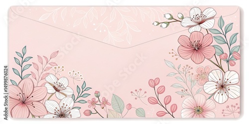 Floral Pink Envelope Design...