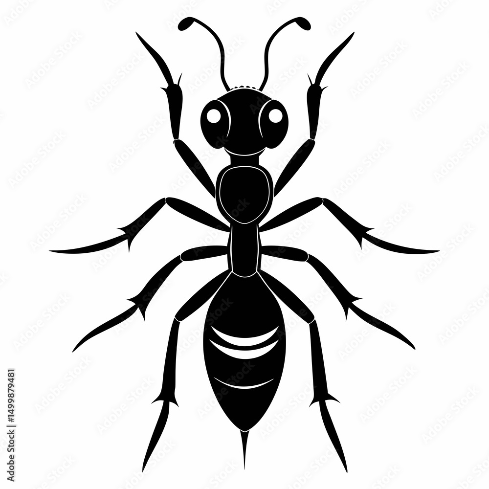 Ant vector and black design and white background Ant vector and black design and white background