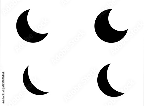 All Moon vector design set.