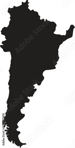 Argentina black map silhouette vector style with white background