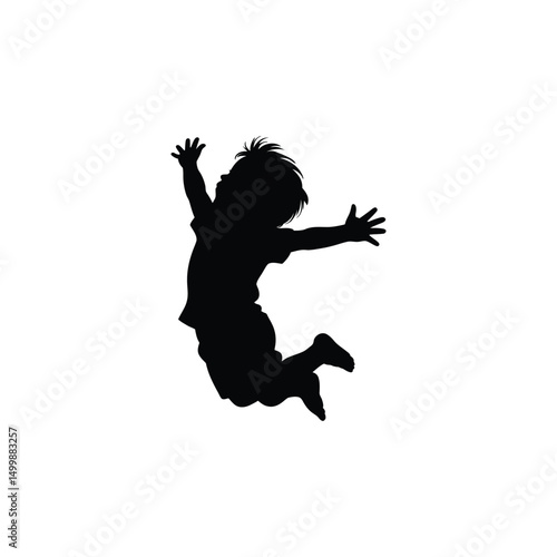 Jumping kid silhouette