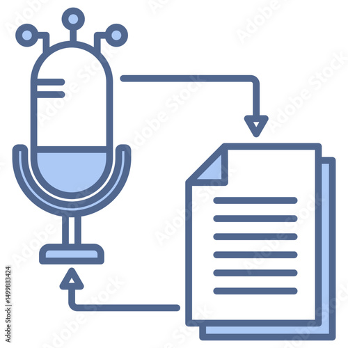 Speech Synthesis Blue Icon