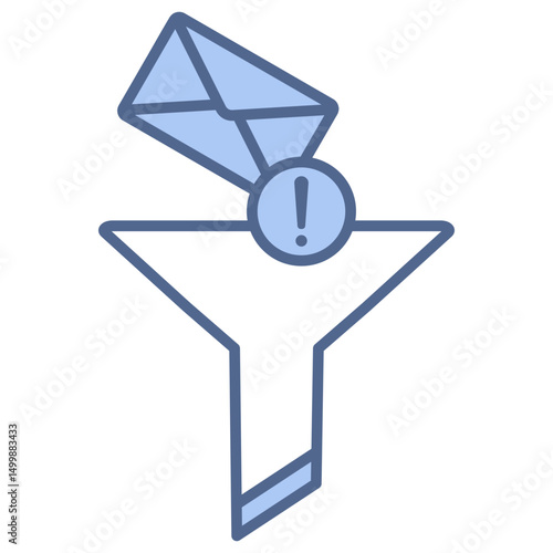Spam Filtering Blue Icon