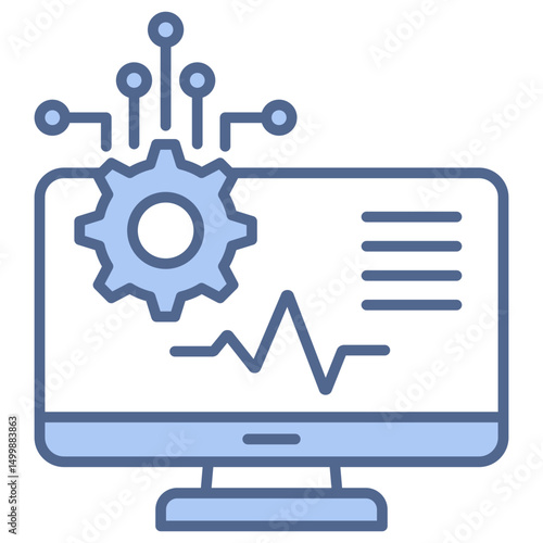 Monitoring System Blue Icon