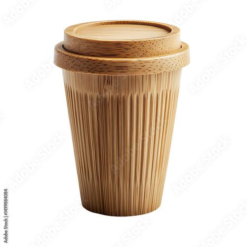 Wallpaper Mural Bamboo coffee cup with lid isolated on transparent background Torontodigital.ca