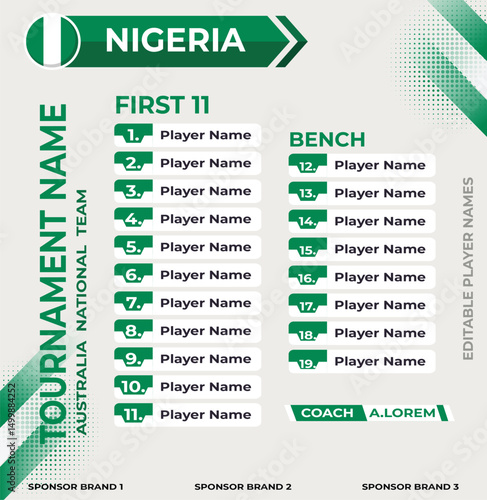 Line up for first 11 of Nigeria Sports Team